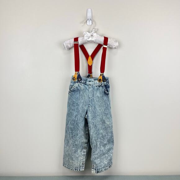 Vintage French Toast Acid Wash Suspender Jeans 18 Months - Picture 1 of 8